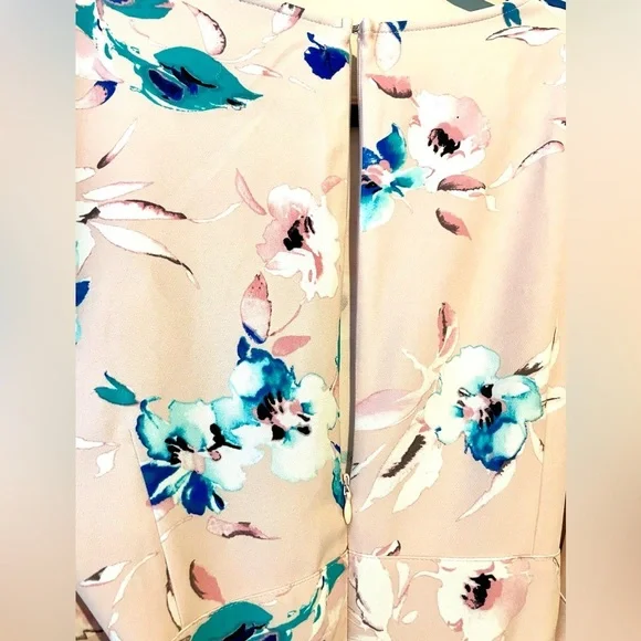 Lane Bryant Light Pink Floral Short Sleeve Dress size 16 tie waist - Picture 9 of 10